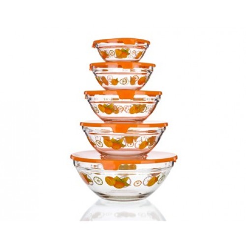 BANQUET Naranjas 5-teiliger Set mit Kunststoffdeckel 04BTP25D5