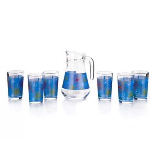 BANQUET Blue Flower Krug mit Becher 7teiliges Set 04D223803BCB7