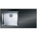 Franke Crystal CYV 611 Spüle links, 1000x510 mm, Edelstahl+schwarze Glas, 101.0062.561