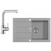 Franke SET T2 Tectonit Spüle SID611-78 grau + Küchenarmatur FN chrom 114.0508.062