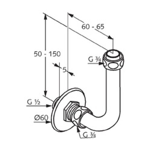 KLUDI Standart Abgansbogen DN 15 chrom 1200305