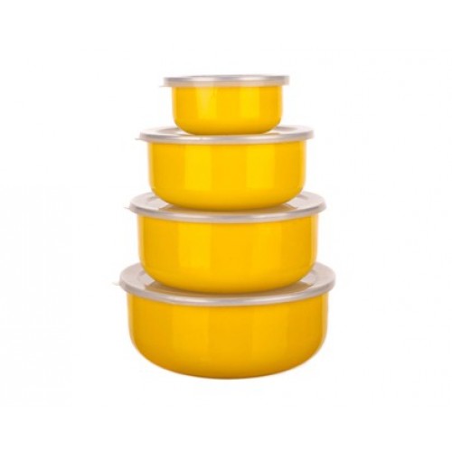 BANQUET 8-teiliges Set von emaillierten Schalen Belly Yellow 1320098SY BANQUET 8-teiliges Set von emaillierten Schalen Belly Yellow 1320098SY