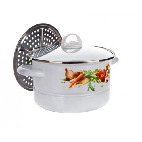 BANQUET emaillierte Topf 24 cm Edelstahlsieb, Gemüse 13SM1CLL24