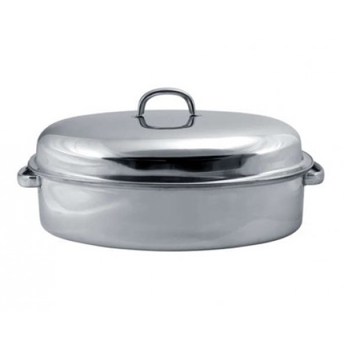 BANQUET Edelstahl Bratentopf mit Deckel,oval, Shine 38 151 935 338