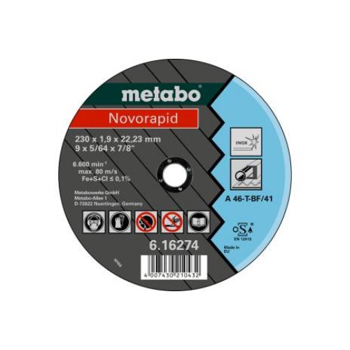 Metabo Novorapid Trennscheibe 180 x 1,5 x 22,23 Inox, TF 41 616273000