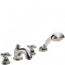 Hansgrohe AXOR CARLTON 4-Loch Fliesenrandarm mit Kreuzgriffen 15 17451090 chrom/gold-optik