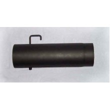 Rauchrohr O130 x 500 x 1,5 mm mit Klappe anthrazit