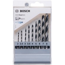 BOSCH 9-teiliges HSS PointTeQ Sechskantbohrer-Set, 2–8 mm 2607002826