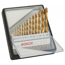 BOSCH 13-teiliges Metallbohrer-Set, Robust Line, HSS-TiN, 135°, 1,5 – 6,5 mm 2607010539