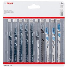 BOSCH 10-teiliges Stichsägeblatt-Set für Wood and Metal, T-Schaft 2607011170