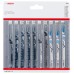 BOSCH 10-teiliges Stichsägeblatt-Set für Wood and Metal, T-Schaft 2607011170