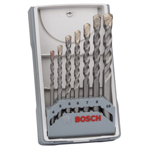 BOSCH 7-teiliges Betonbohrer CYL-3 Set, Silver Percussion 4, 5, 6, 6, 7, 8, 10, 2607017082 BOSCH 7-teiliges Betonbohrer CYL-3 Set, Silver Percussion 4, 5, 6, 6, 7, 8, 10, 2607017082