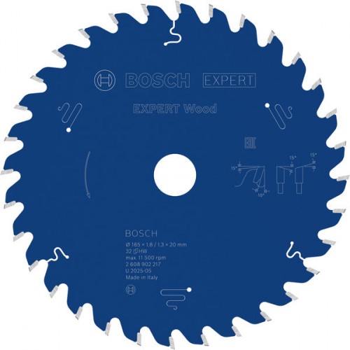 Bosch Kreissägeblatt Expert for Wood, 165 × 1,8/1,3 × 20 mm, T32 2608902217