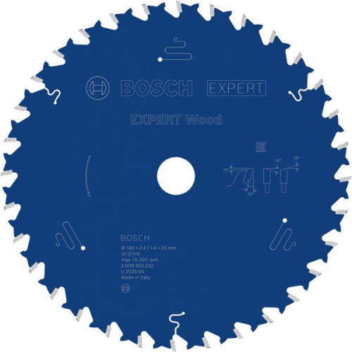Bosch Kreissägeblatt Expert for Wood, 185 × 2,4/1,4 × 20 mm, T32 2608902233