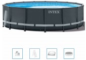 INTEX Ultra XTR Frame Pools Schwimmbad 610 x 122 cm mit filteranlage 26334GN