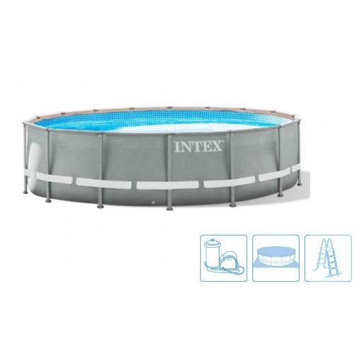 B-Ware!INTEX PRISM FRAME PREMIUM POOLS Schwimmbad 457 x 122 cm 26726GN-OV beschädigt!