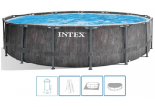 INTEX GREYWOOD PRISM FRAME PREMIUM POOLS Schwimmbad set 549 x 122 cm 26744NP