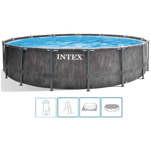 INTEX GREYWOOD PRISM FRAME PREMIUM POOLS Schwimmbad set 549 x 122 cm 26744NP