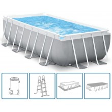 INTEX Prism Frame Rectangular Premium Pools Set 488x244x107cm mit filterpumpe 26792NP