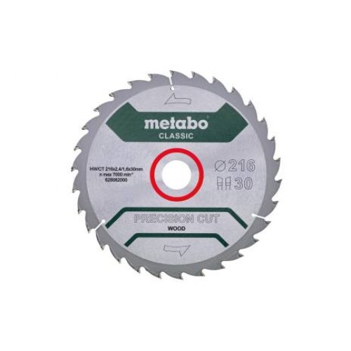 Metabo Sägeblatt "precision cut wood - classic", 216x30, Z30 WZ 22° 628062000
