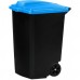 CURVER Mülltonne mit Räder, 60 x 47 x 75 cm, 100 L – schwarz/blau, 05183-280