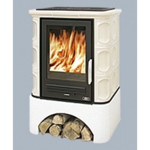 ABX MARINA K, Kachelofen mit kombi Einsatz (Gusseisen/Blech), Sandsteinfarbe 3004KP