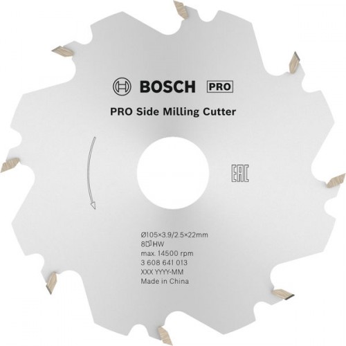 BOSCH PRO Scheibenfräser, 105×22×4 mm, 8 Zähne 3608641013