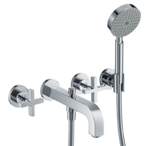 Hansgrohe Axor Citterio 3-Loch Wandarmatur mit Kreuzgriffen chrom 39447000