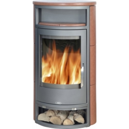 ABX POLAR 4654-4-II Holz-Kaminofen, graues Blech, chocolate-kachel 4654-4KCH ABX POLAR 4654-4-II Holz-Kaminofen, graues Blech, chocolate-kachel 4654-4KCH