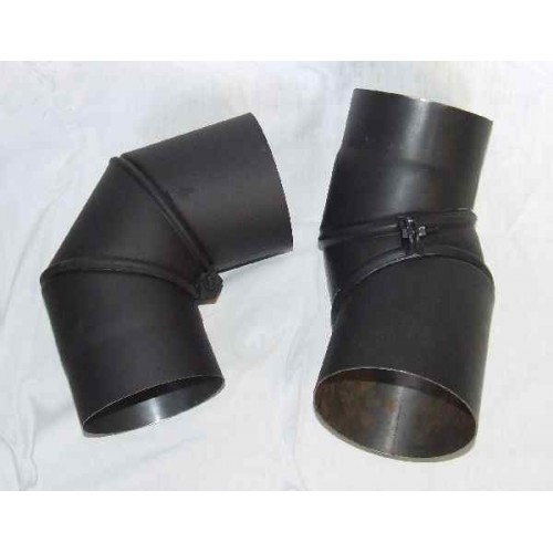 Rauchrohrknie Einstellbar 0-90° O150 x 1,5 mm schwarz Rauchrohrknie Einstellbar 0-90° O150 x 1,5 mm schwarz