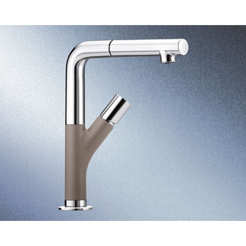 BLANCO YOVIS-S mit Schlauchbrause tartufo/chrom 518300