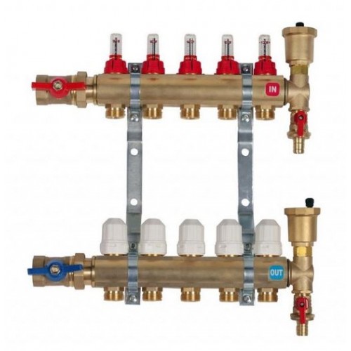 HST R409 Verteilergruppe ohne Mischer, 9 Kreise, für Fußbodenheizung 53409