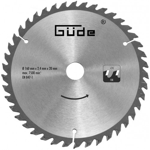 GÜDE HM-Sägeblatt 160x2,4x20 mm 24 Z für Kreissäge 55-1300 58171