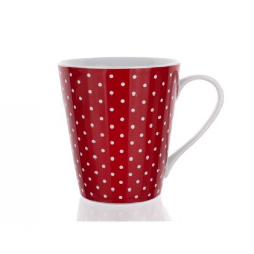 BANQUET konische Tasse rot mit Punkten 60JG006