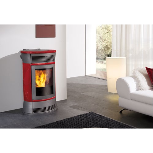 EDILKAMIN CHERIE Pellet-Kaminofen, rot, 637930