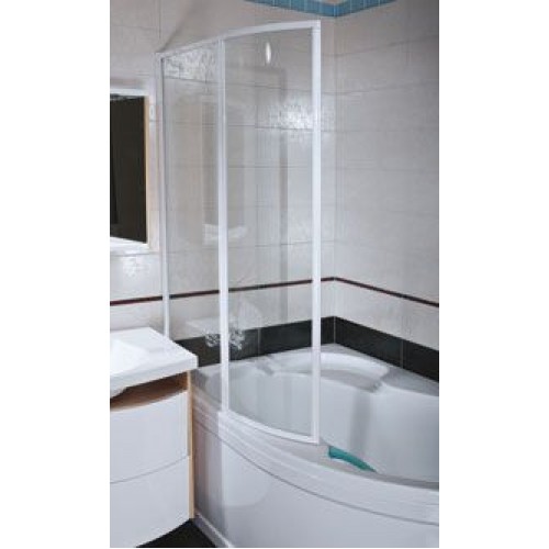 RAVAK VSK2 ROSA 140 L Transparent, Badewannenabtrennung 76L70100Z1