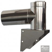 REGULUS APWKB8 Eckbogen 80/125 PPH-A/Edelstahl, einschließlich Halterung, 8645