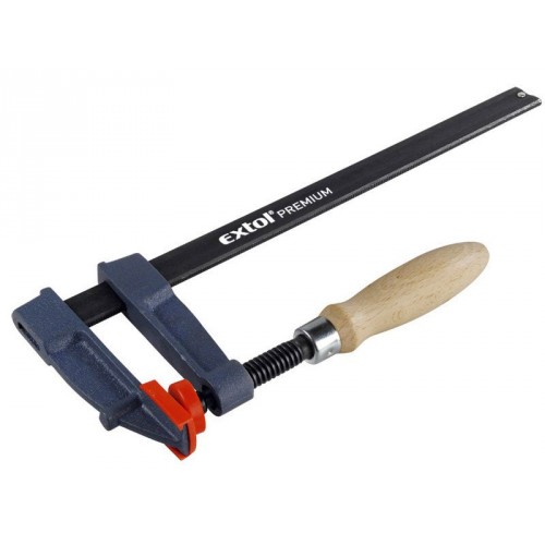 EXTOL PREMIUM F-clamp 500x120mm, hickory wooden handle