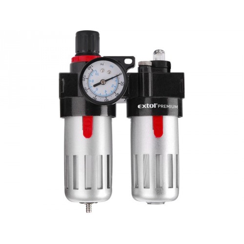 Extol Premium Druckregler mit Filter, Manometer und Ölbeimischer, 8865105
