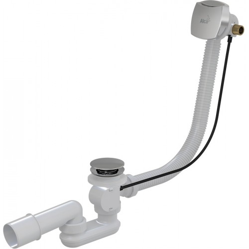 ALCAPLAST Ablaufgarnitur für dickwandigen Badewannen mit Überlauf, chrom L80cm, A565CRM180