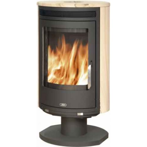 ABX ARKTIS 8 drehbar, Holz-Kaminofen, schwarz + Sandstein 4655-8OP