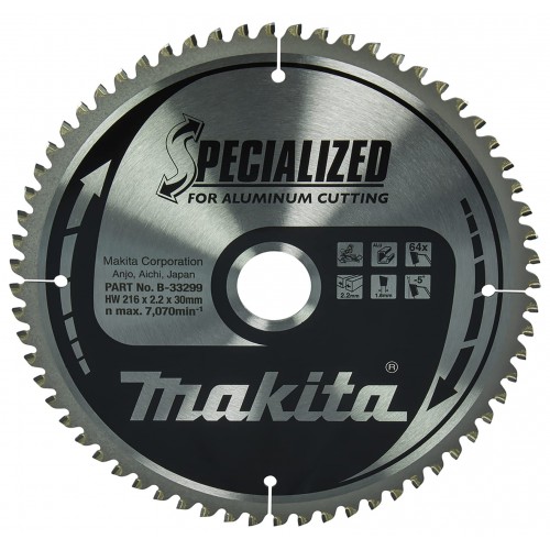 MAKITA B-33299 Kreissägeblatt, 216 x 30 mm, 64 Zähne =old B-09628