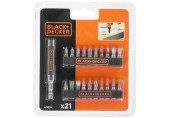 Black & Decker A7074 21-XJ -teiliges Bit-Set + magnetischer Halter