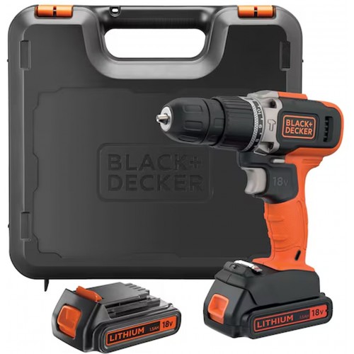 Black & Decker BCD003C2K-QW Schlagbohrmaschine (45Nm/18V/2x1,5Ah), Koffer Black & Decker BCD003C2K-QW Schlagbohrmaschine (45Nm/18V/2x1,5Ah), Koffer