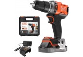 Black & Decker BCD383D1XK-QW Akku-Schlagbohrschrauber (45Nm/18V/1x2,0Ah), Koffer