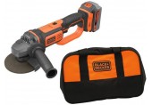Black & Decker BCG720M1-QW Akku Winkelschleifer (125mm/18V/1x4,0Ah), Tasche