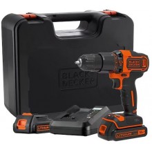 Black & Decker BDCHD18K1B2-QW Akku-Schlagbohrschrauber (40Nm/18V/2x2,0Ah), Koffer
