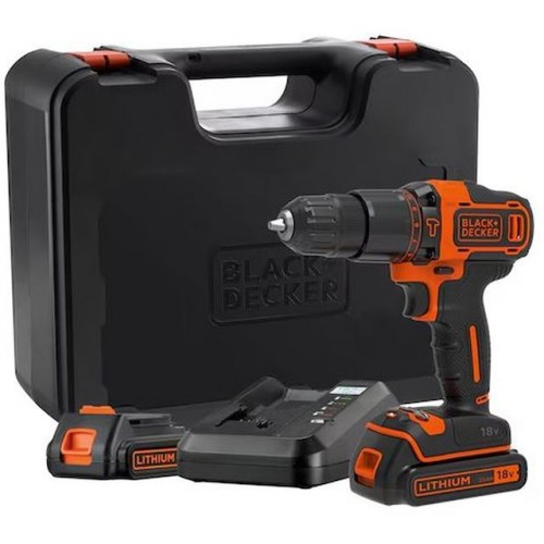 Black & Decker BDCHD18K1B2-QW Akku-Schlagbohrschrauber (40Nm/18V/2x2,0Ah), Koffer
