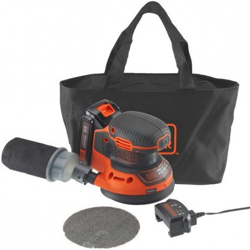 Black & Decker BDCROS18-QW Akku-Exzenterschleifer (125mm/18V/1x1,5Ah), Tasche
