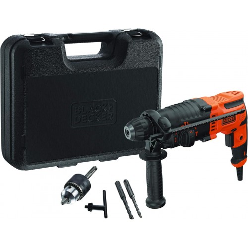 Black & Decker BEHS01K-QS Kombinierter Bohr- und Meißelhammer SDS-Plus (1,4J/650W), Koffer